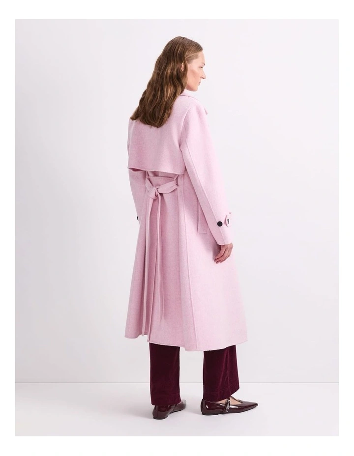 Martha Long Coat in Pink image 2