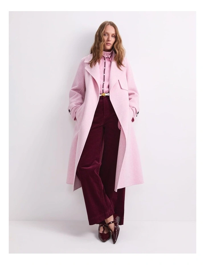 Martha Long Coat in Pink image 3