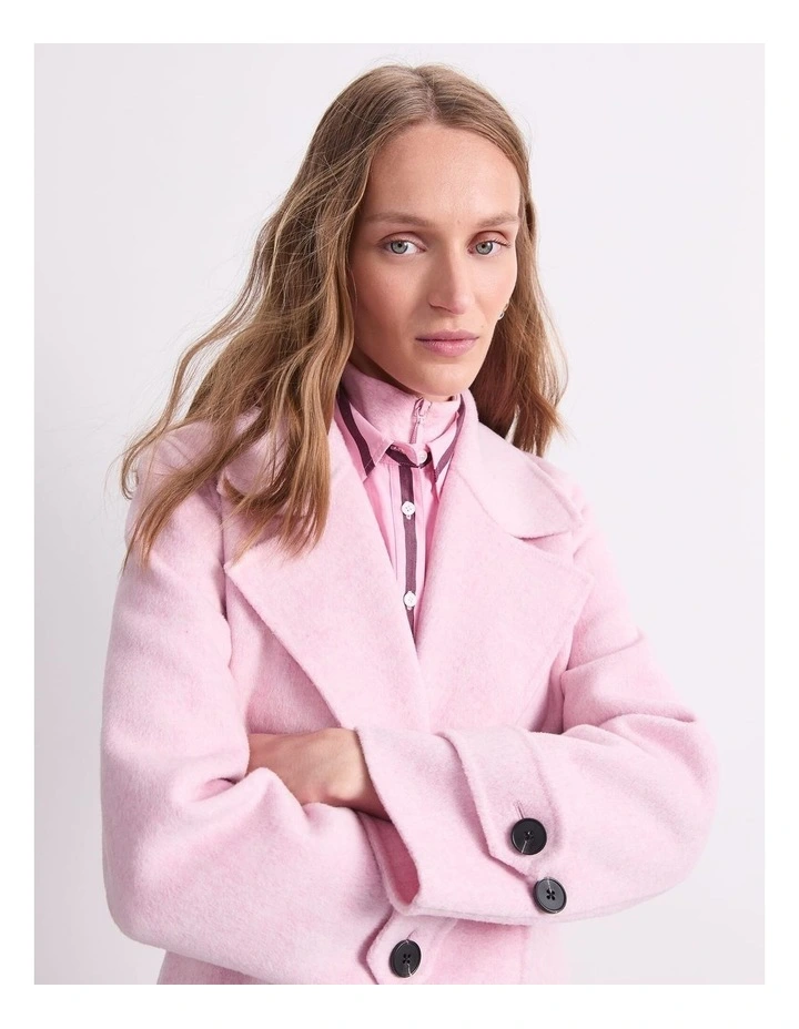 Martha Long Coat in Pink image 4