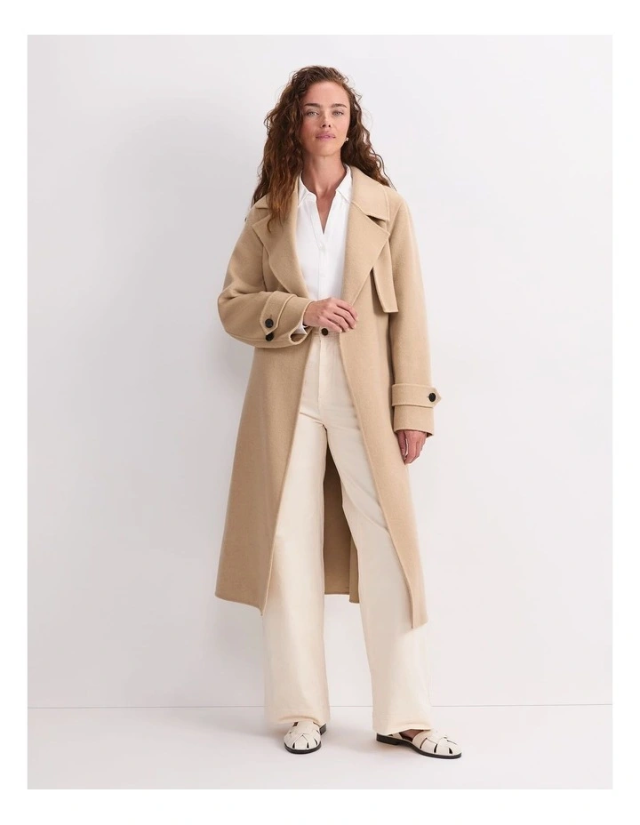 Martha Long Coat in Brown image 4