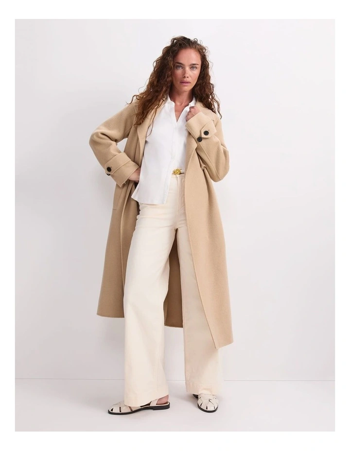 Martha Long Coat in Brown image 5