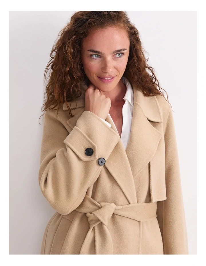 Martha Long Coat in Brown image 6