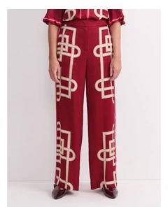 Rhodes Print Pant in Red