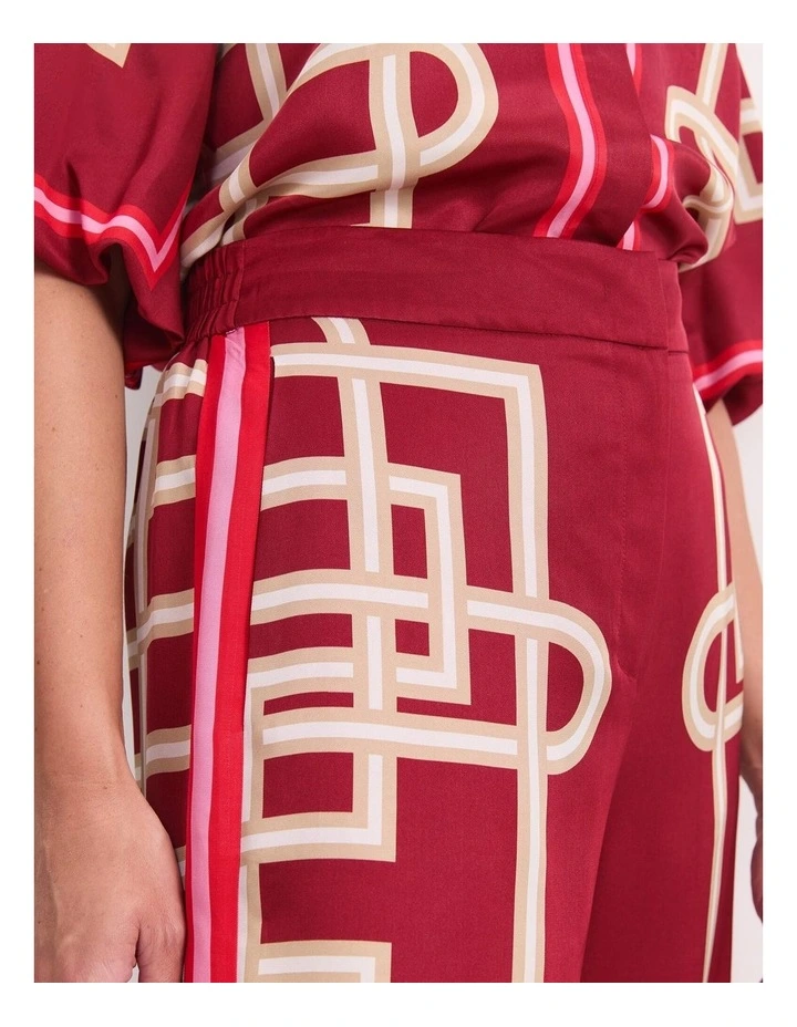 Rhodes Print Pant in Red image 6