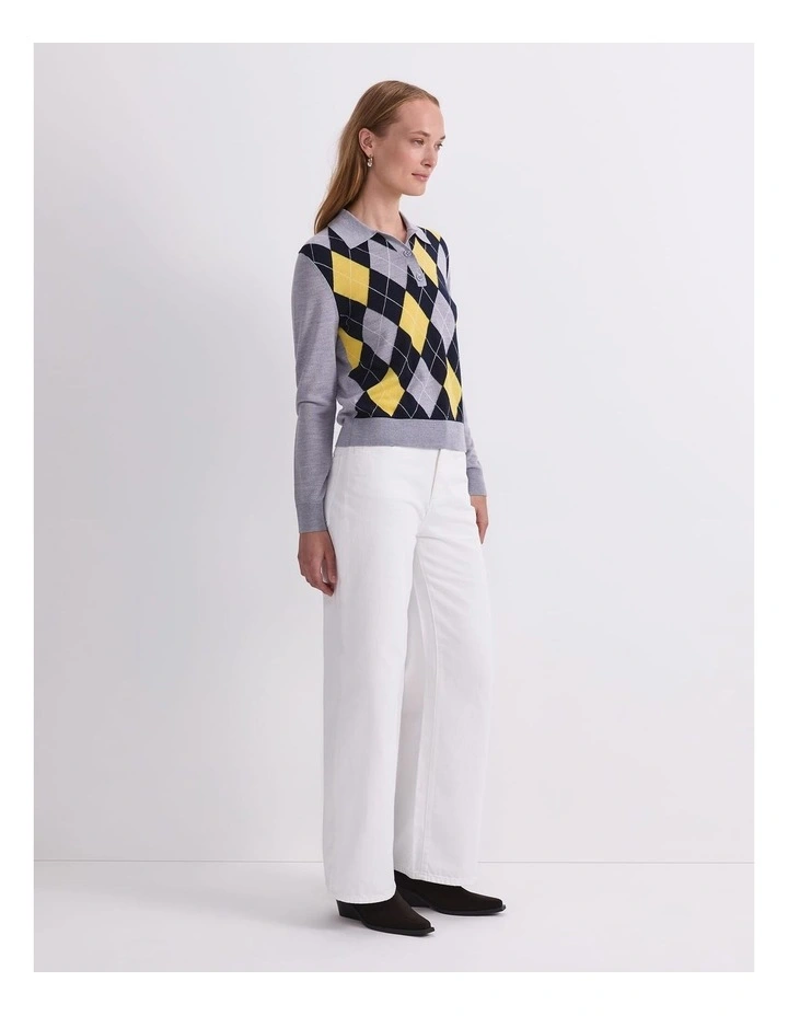 Francis Argyle Polo Top in Multi image 3