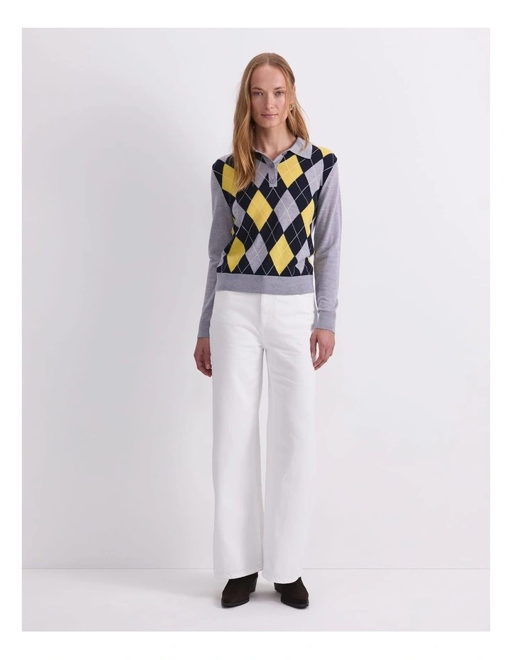 Francis Argyle Polo Top in Multi image 4