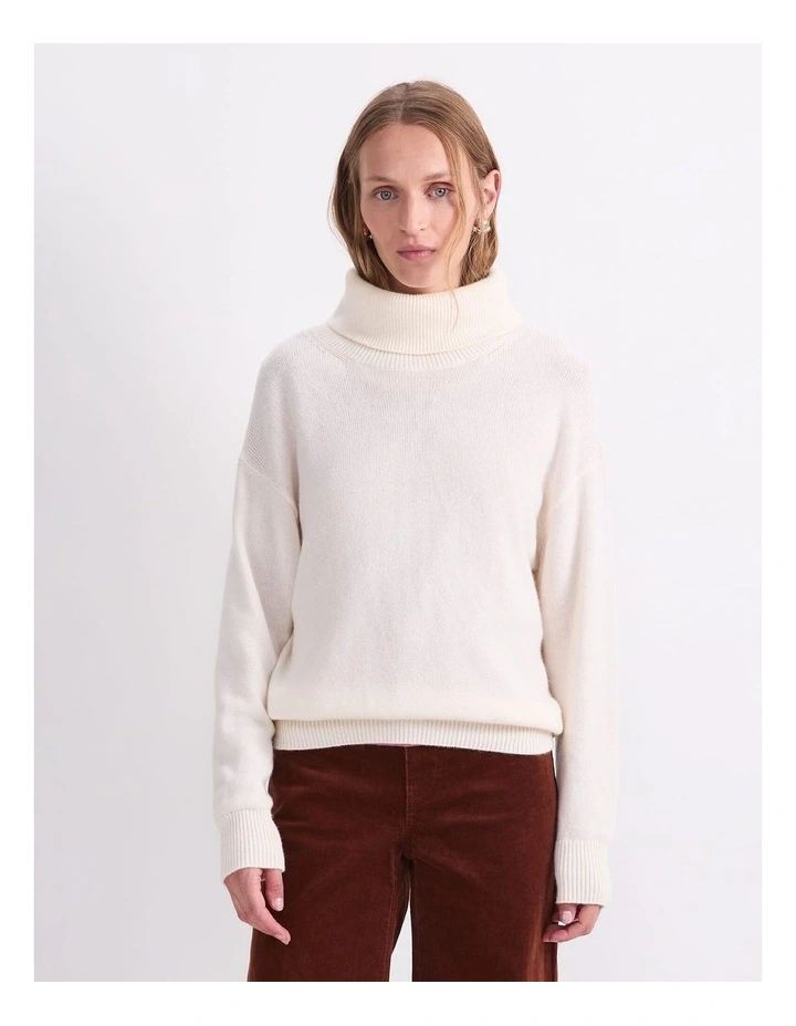 Sunshine Roll Neck Sweater in Cream image 1