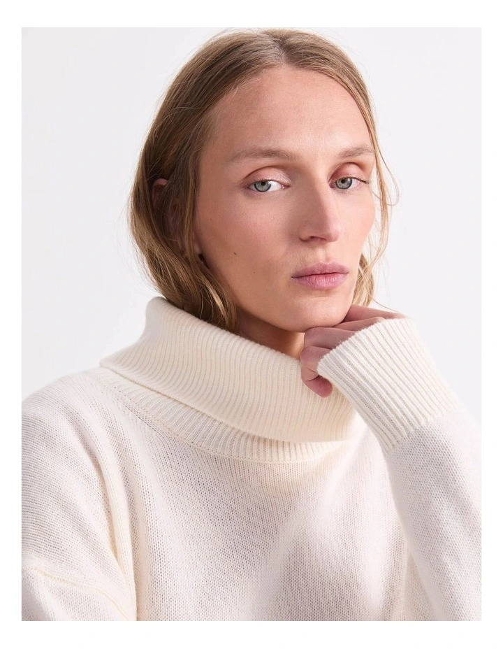 Sunshine Roll Neck Sweater in Cream image 5