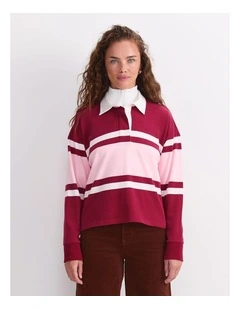 Joanna Cropped Rugby Shirt in Multi