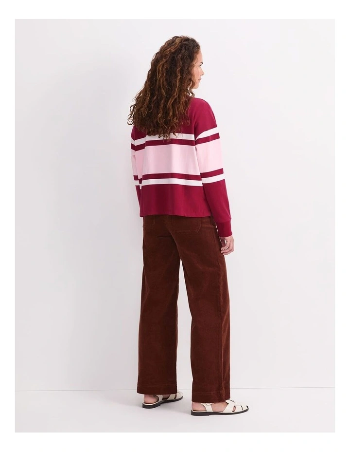 Joanna Cropped Rugby Shirt in Multi image 2