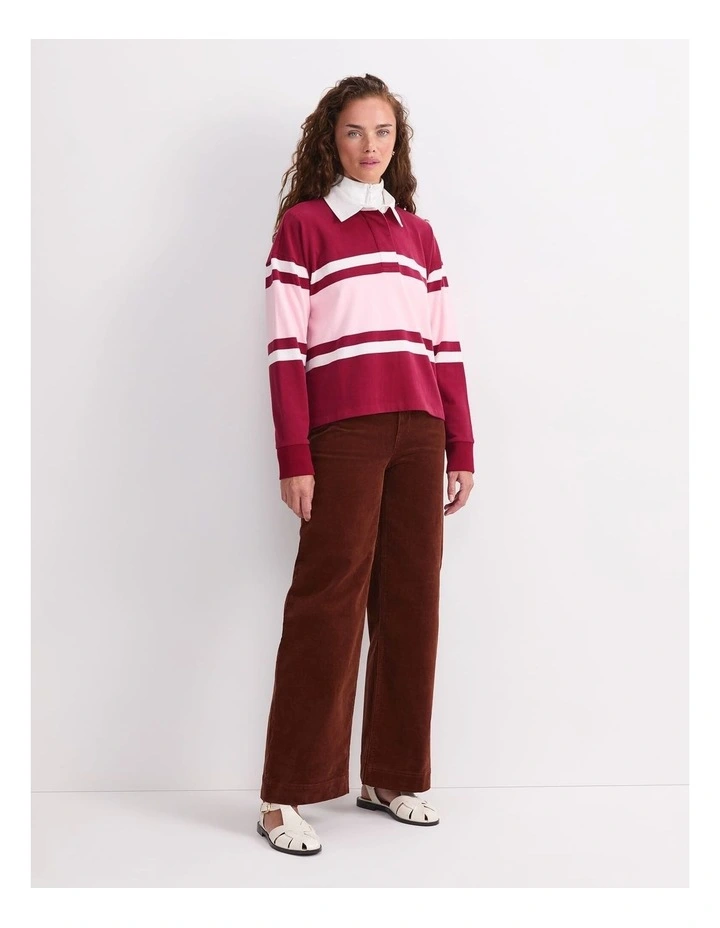 Joanna Cropped Rugby Shirt in Multi image 3