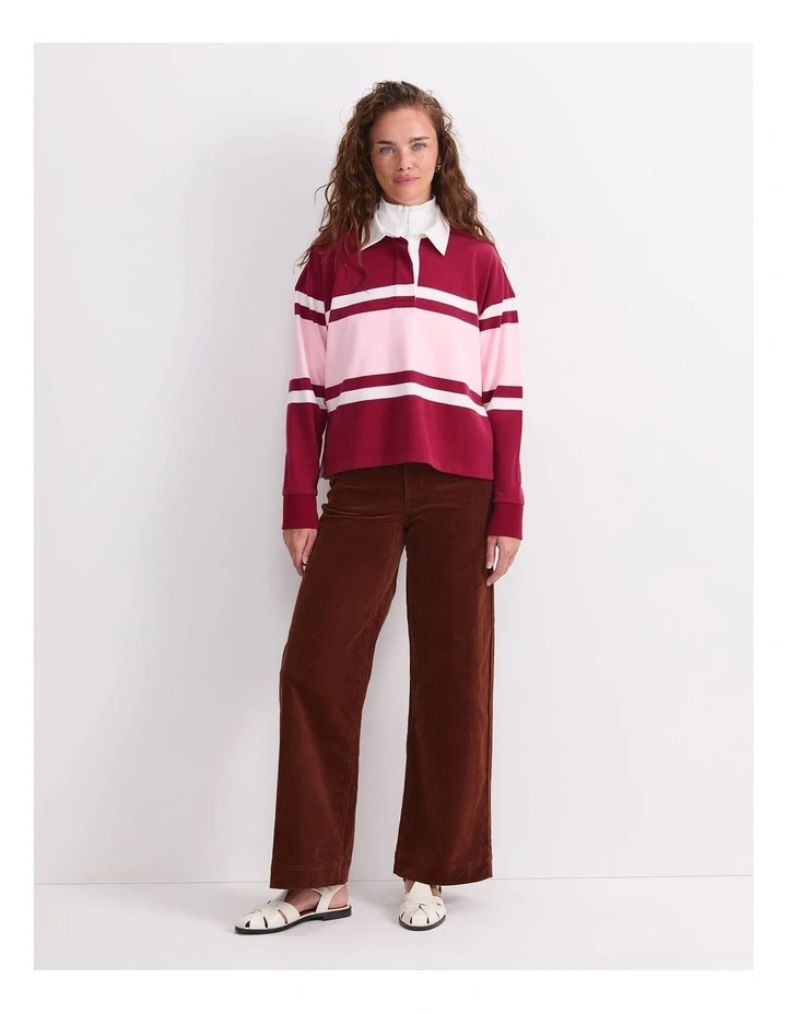 Joanna Cropped Rugby Shirt in Multi image 4