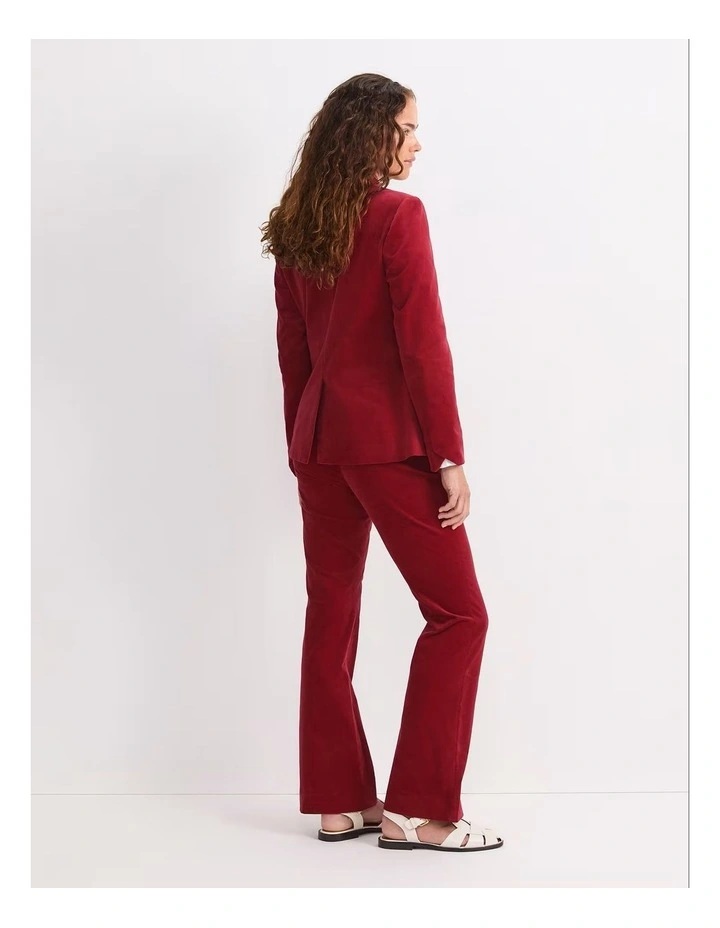 Thea Velvet Blazer in Red image 2