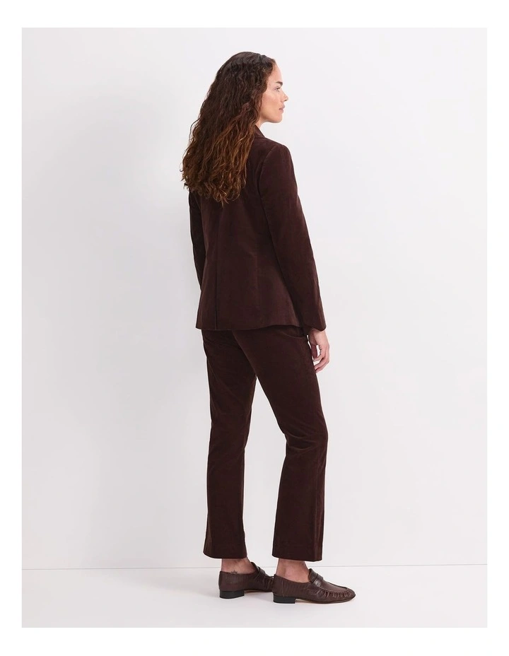 Thea Velvet Blazer in Brown image 2