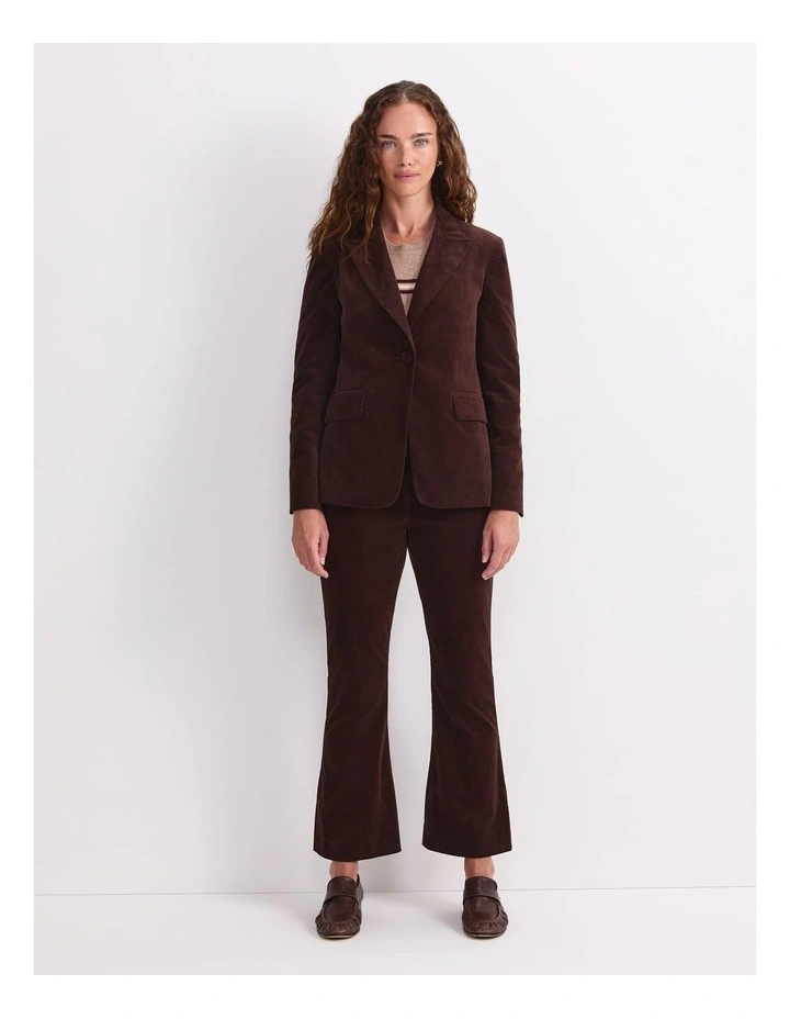 Thea Velvet Blazer in Brown image 4
