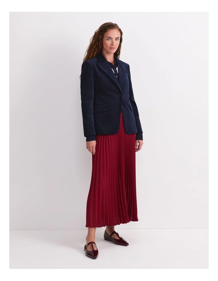 Thea Velvet Blazer in Blue image 3