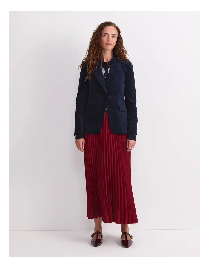 Thea Velvet Blazer in Blue image 4