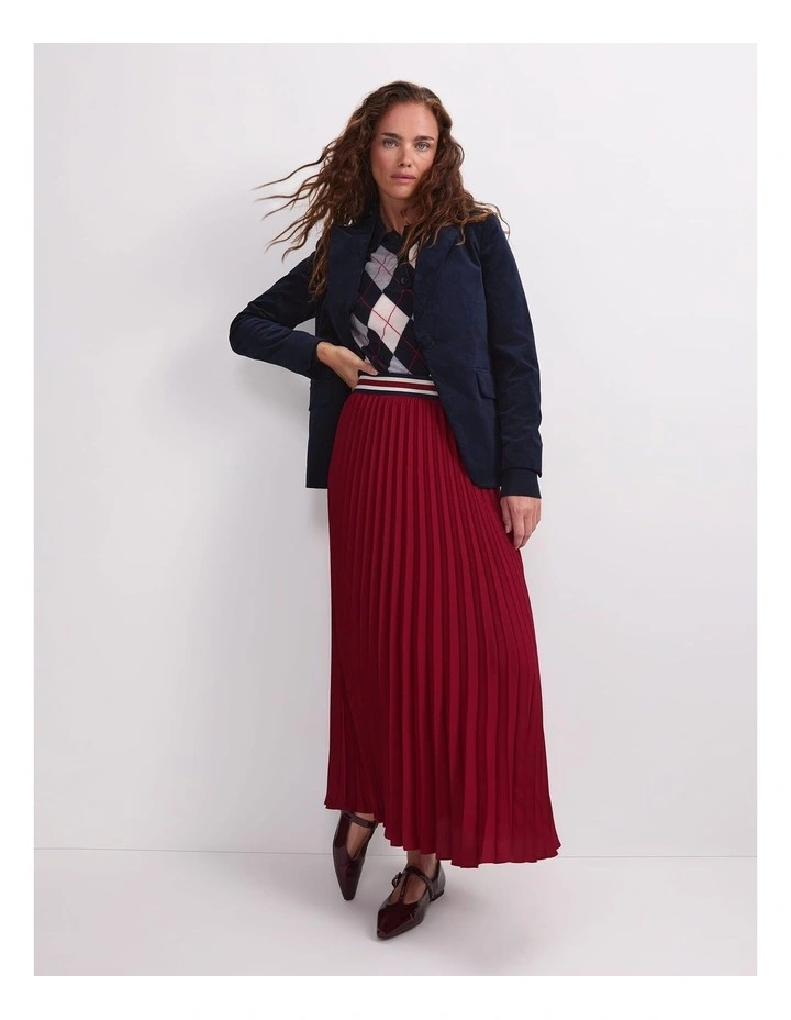 Thea Velvet Blazer in Blue image 5