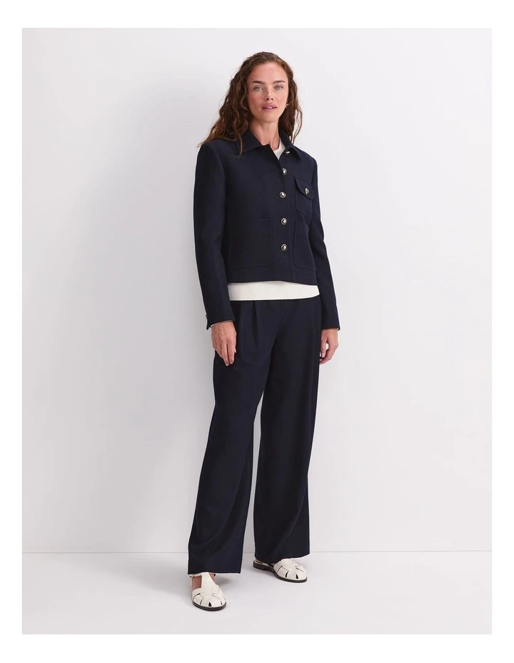 Frankie Twill Cropped Jacket in Blue image 3