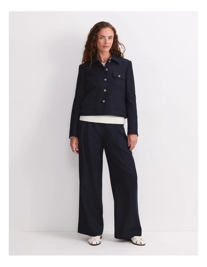 Frankie Twill Cropped Jacket in Blue image 4