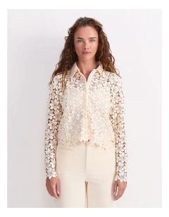 Flora Lace Blouse in Cream