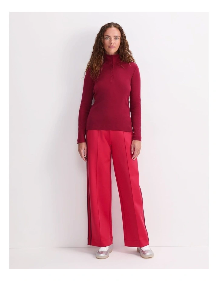 Lucy Snap Funnel Neck Top in Red image 4