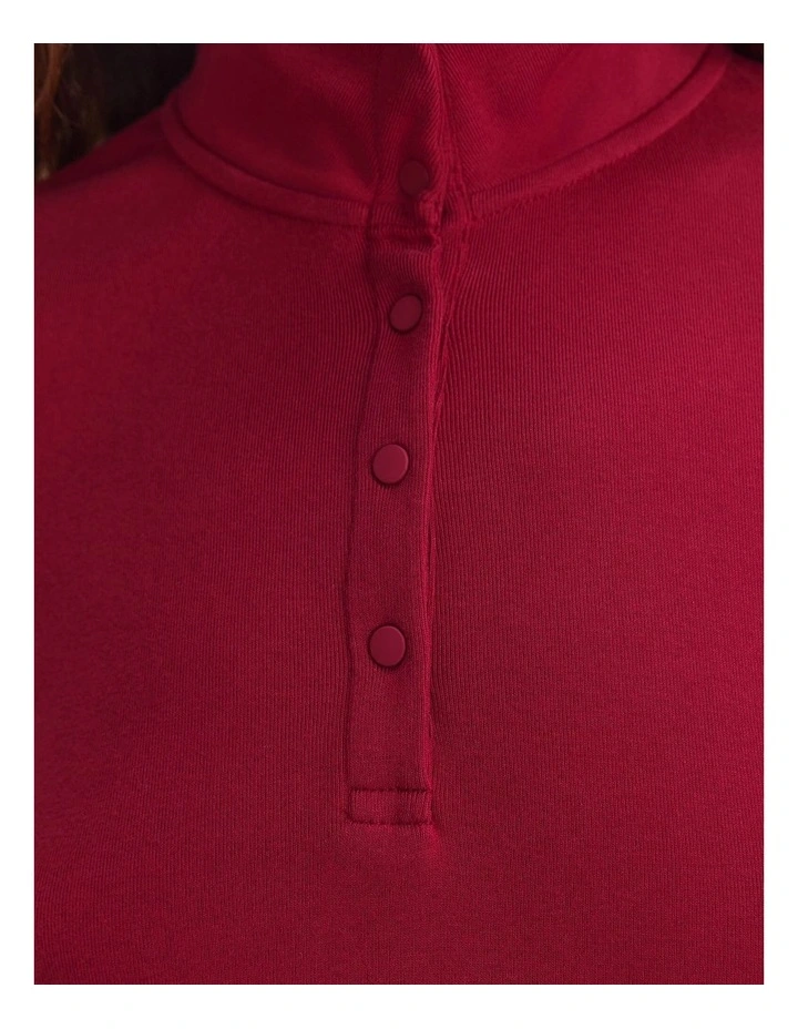 Lucy Snap Funnel Neck Top in Red image 7