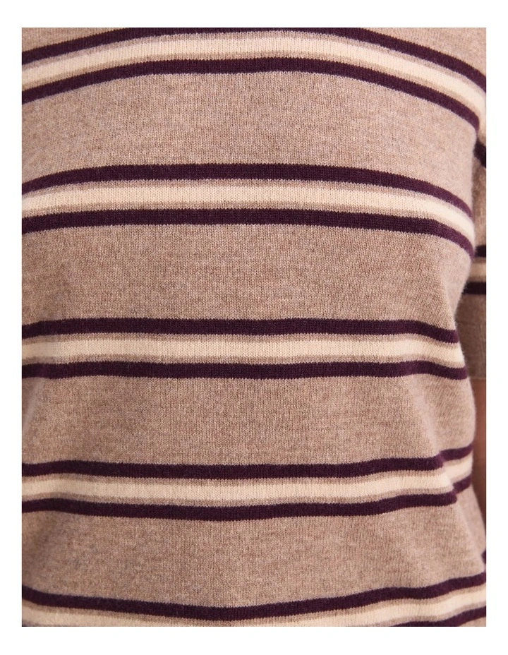 Pearl Crew Neck Knit in Camel/Multi image 6