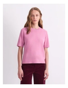 Pearl Crew Neck Knit in Pink Salt
