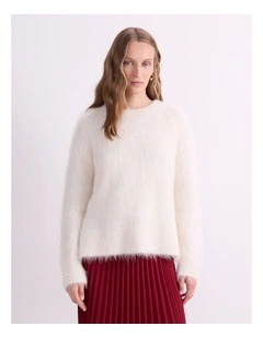 Alpaca Blend Sweater in Winter White