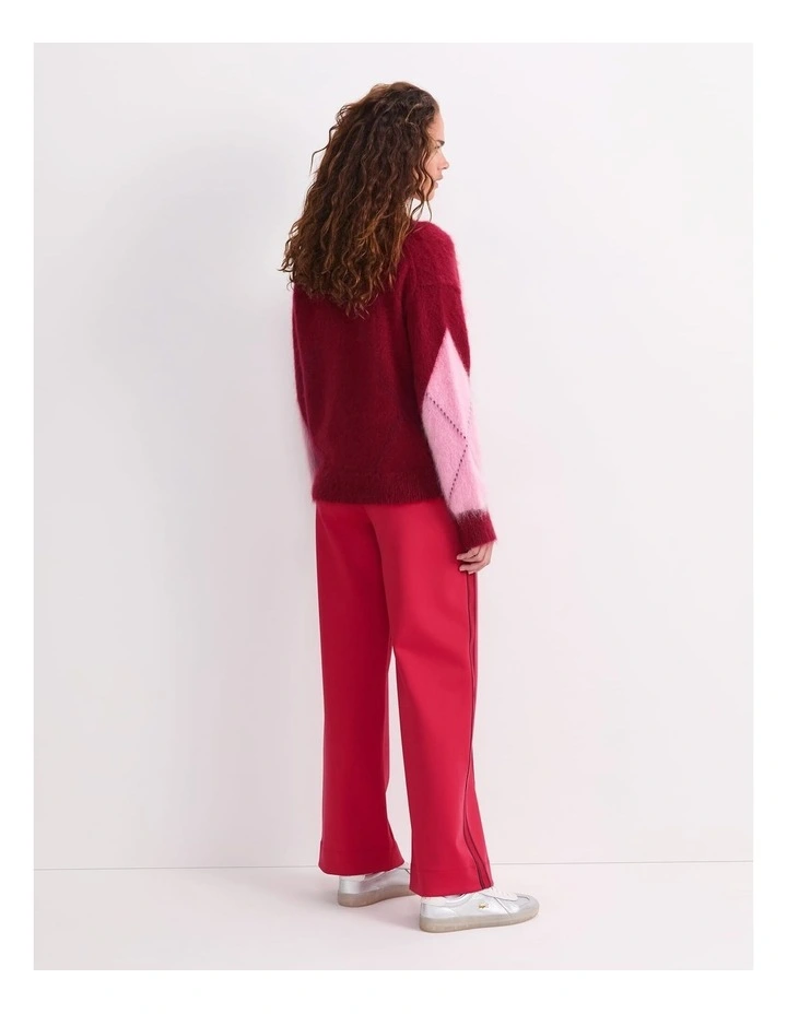 Tatiana Mohair Argyle Knit in Wine image 2