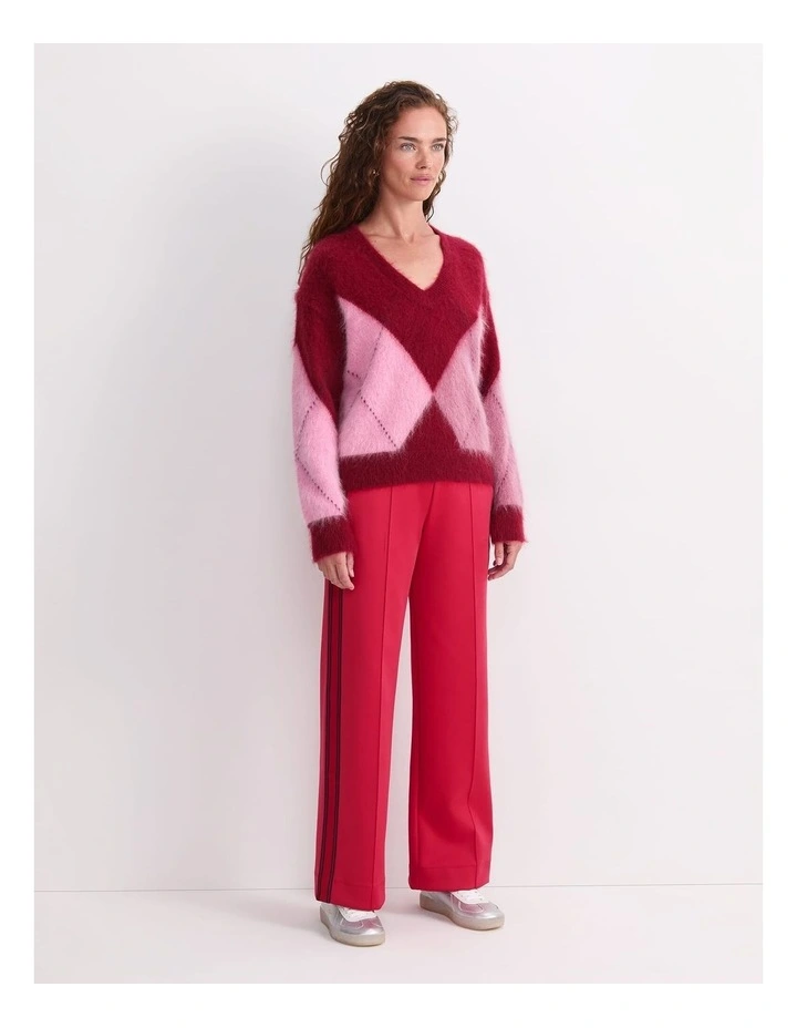 Tatiana Mohair Argyle Knit in Wine image 3