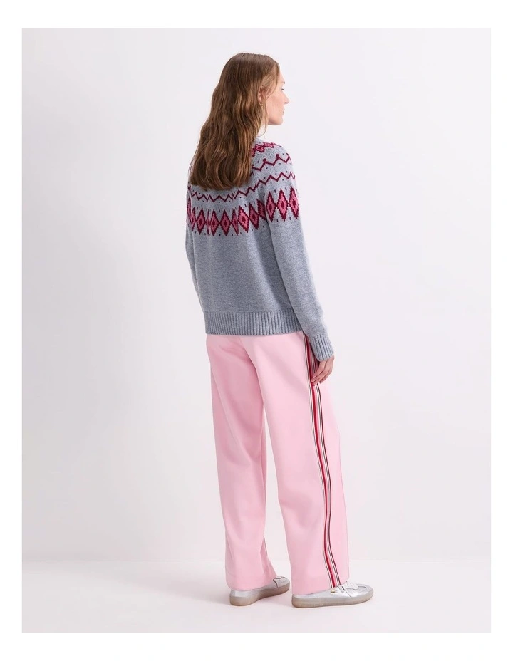 Sunshine Jacquard Sweater in Grey Melange image 2