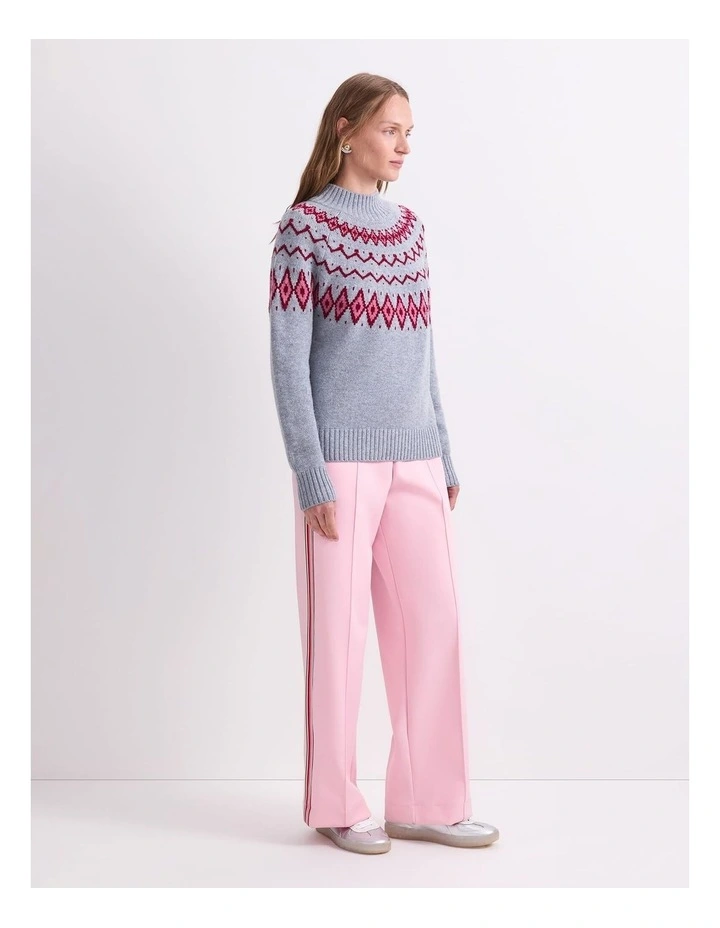 Sunshine Jacquard Sweater in Grey Melange image 3