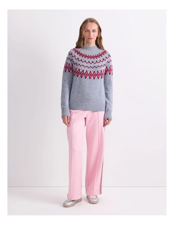 Sunshine Jacquard Sweater in Grey Melange image 4