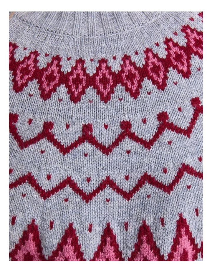 Sunshine Jacquard Sweater in Grey Melange image 6