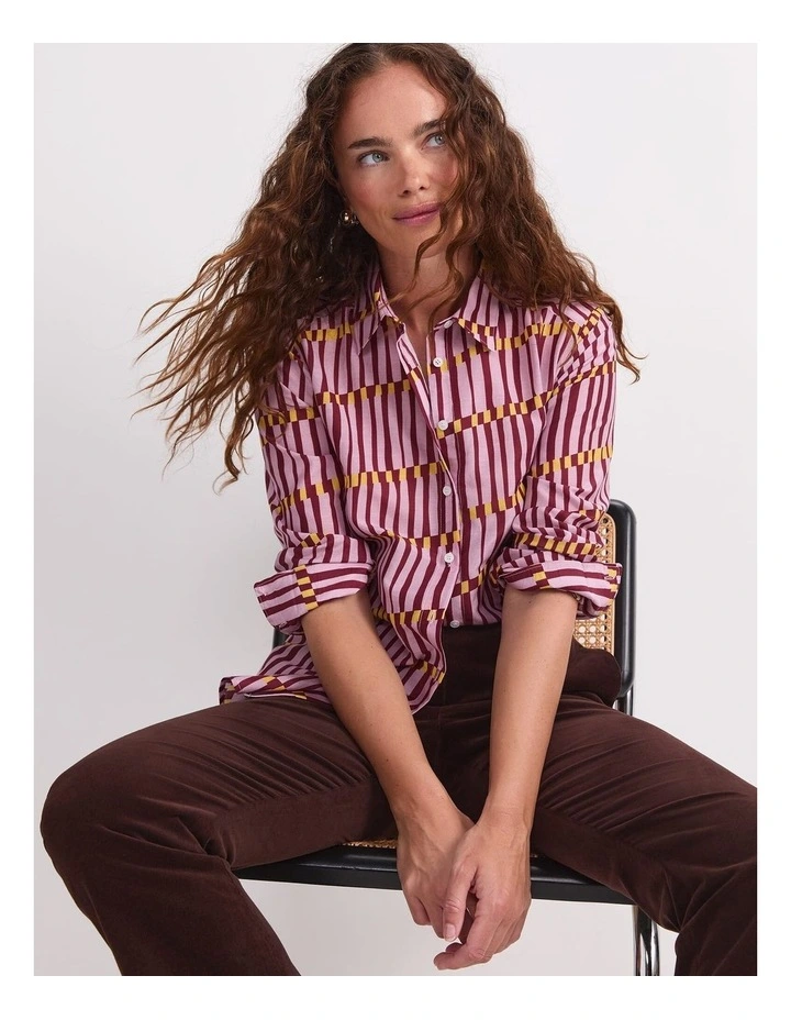 Rani Cotton Silk Shirt in Sunset image 3