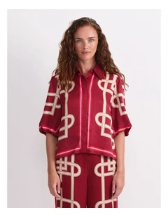 Rhodes Print Blouse in Plum Multi