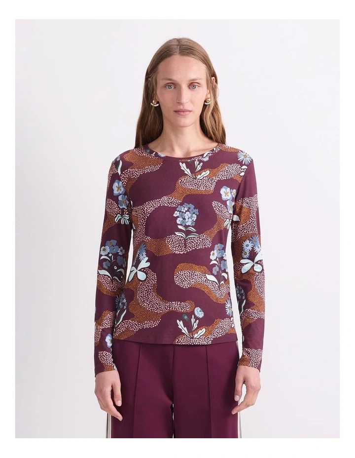 Posy Path Liberty Magic Tee in Fig image 1
