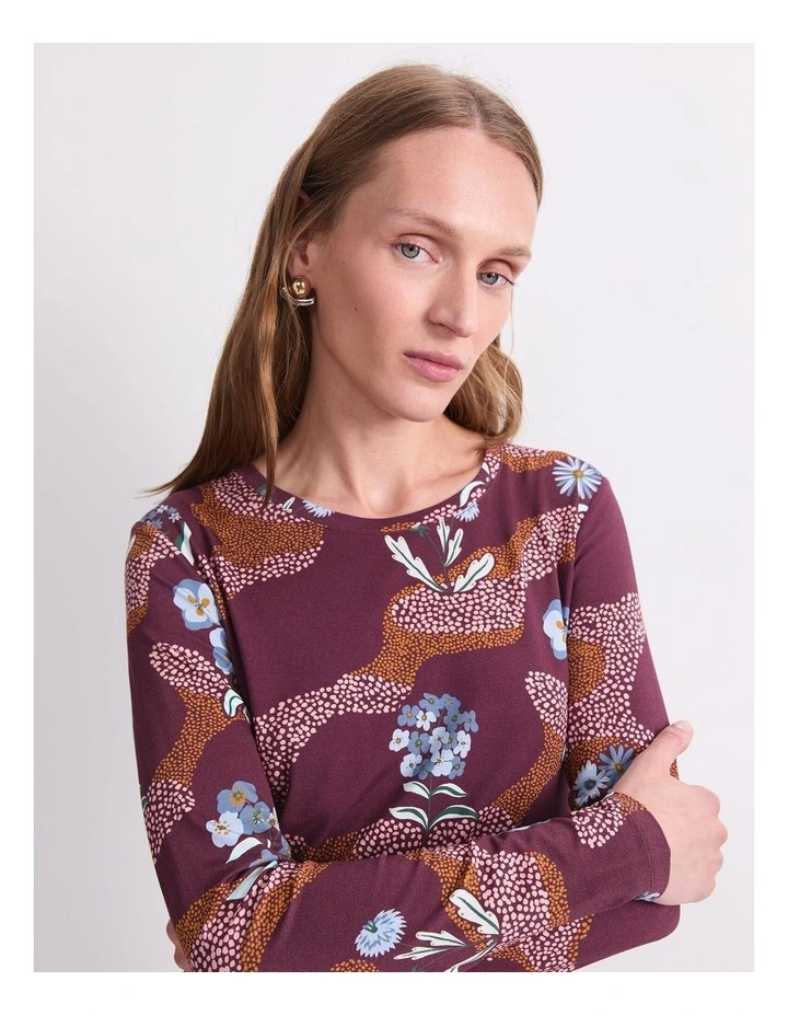 Posy Path Liberty Magic Tee in Fig image 5