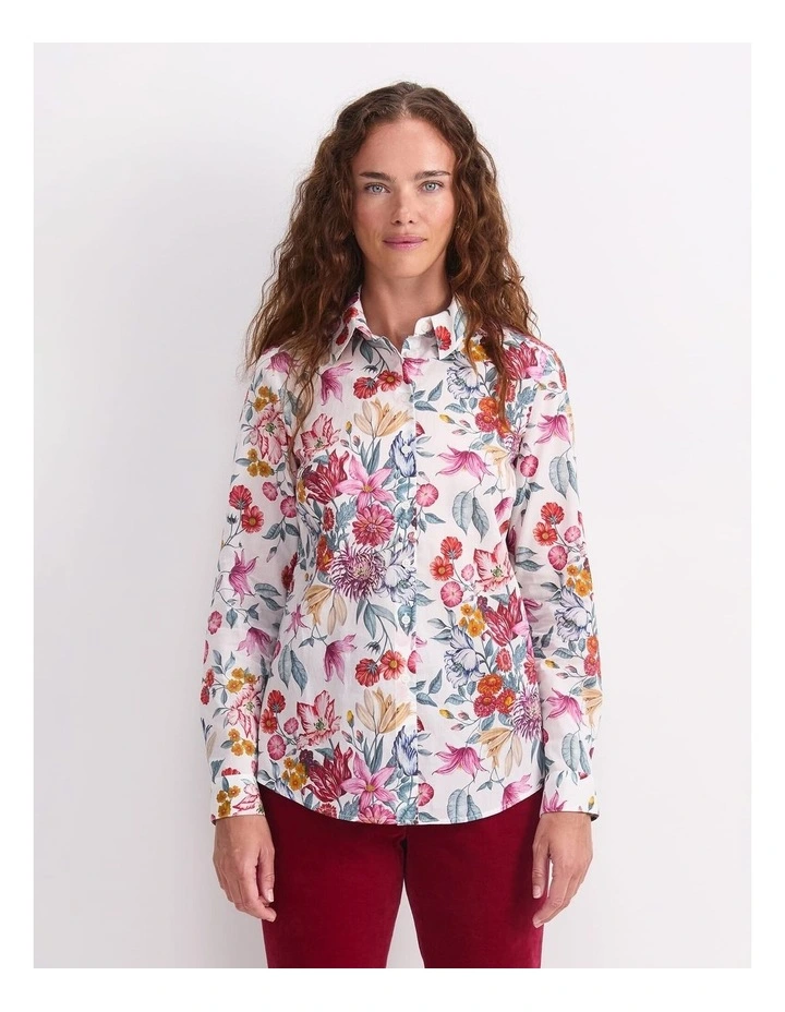 Stately Bouquet Liberty Shirt in White/Multi image 1
