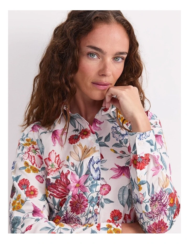 Stately Bouquet Liberty Shirt in White/Multi image 5