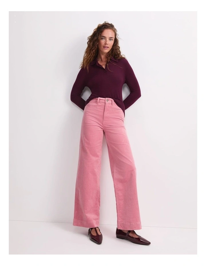 Francis Knit Polo in Wine image 5