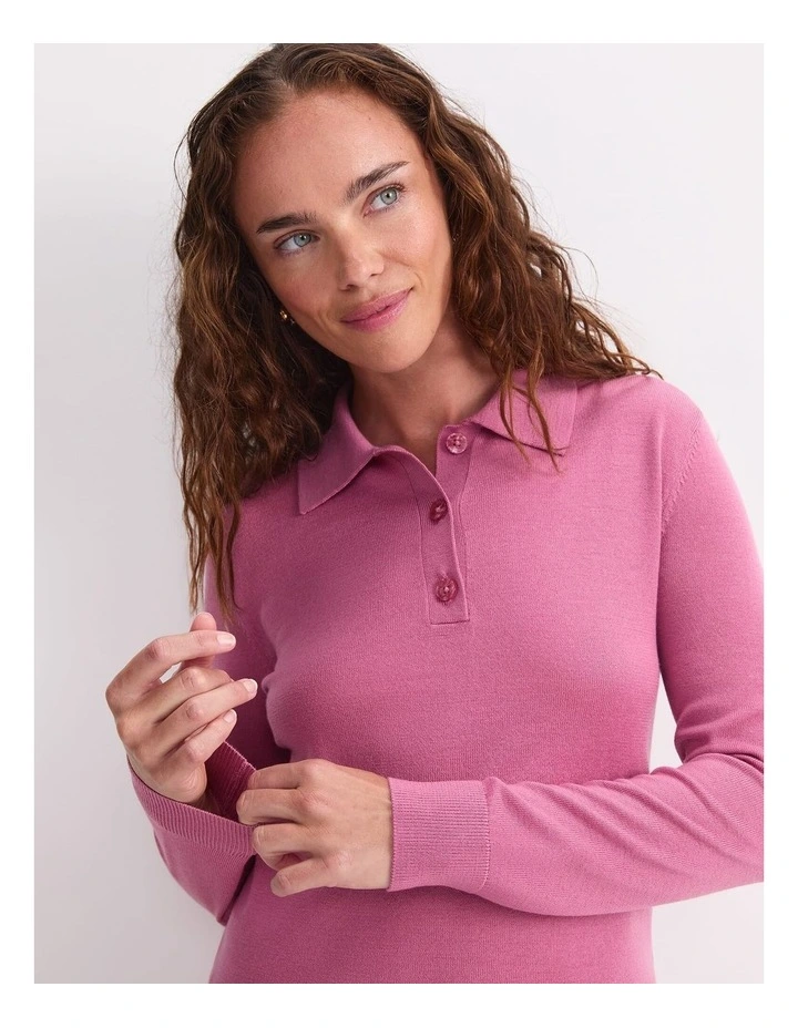 Francis Knit Polo in Blossom image 4