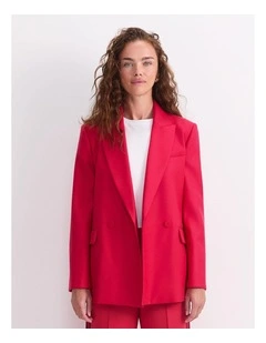 Frankie Twill Blazer in Ruby