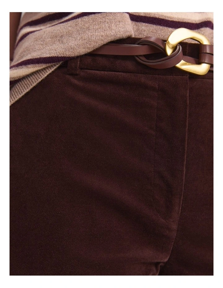 Thea Kick Flare Velvet Pant in Chocolate image 6
