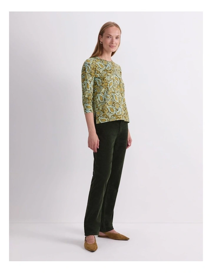 Paisley Mercerised Tee in Green image 3