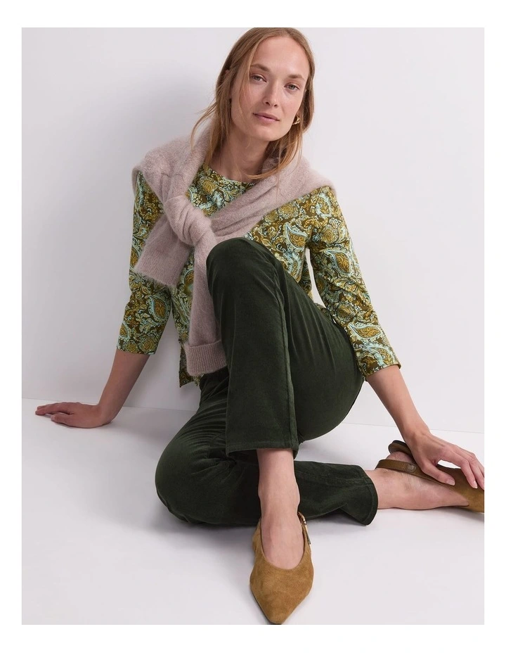 Paisley Mercerised Tee in Green image 5