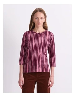 Stripe Print Mercerised Tee