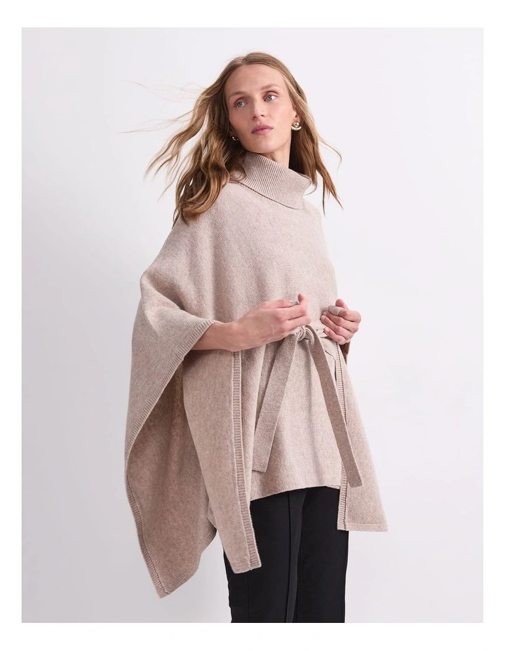 Sunshine Poncho in Beige image 5